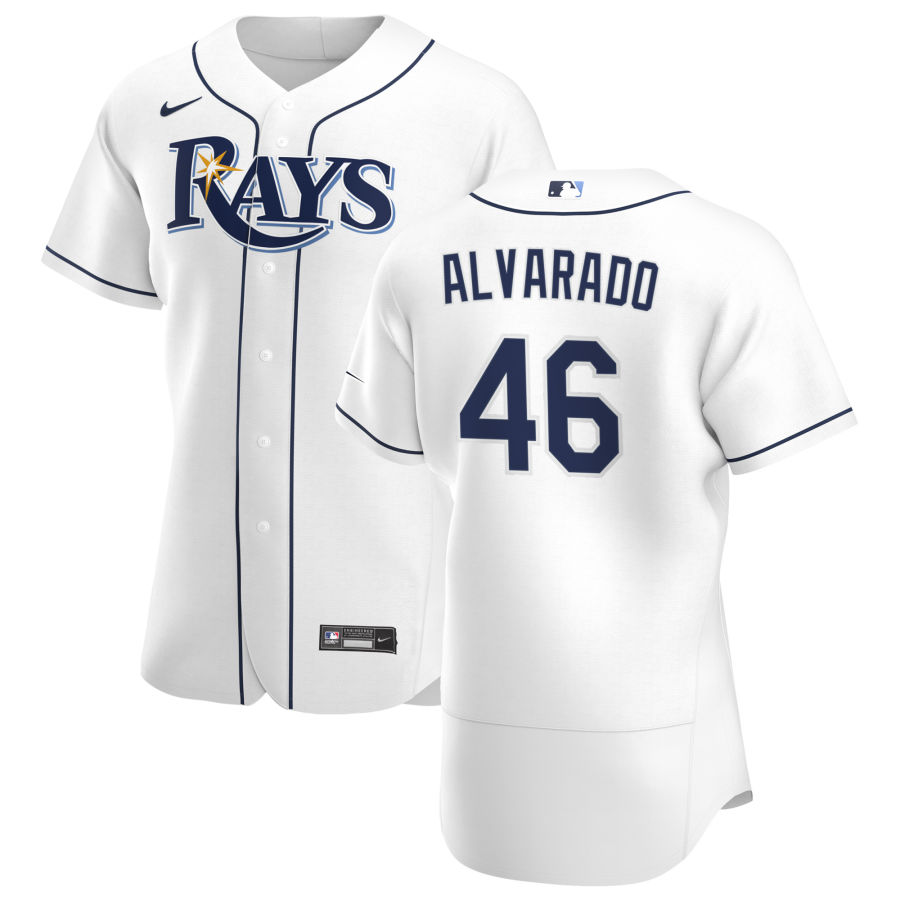 Tampa Bay Rays 46 Jose Alvarado Men Nike White Home 2020 Authentic Player MLB Jersey